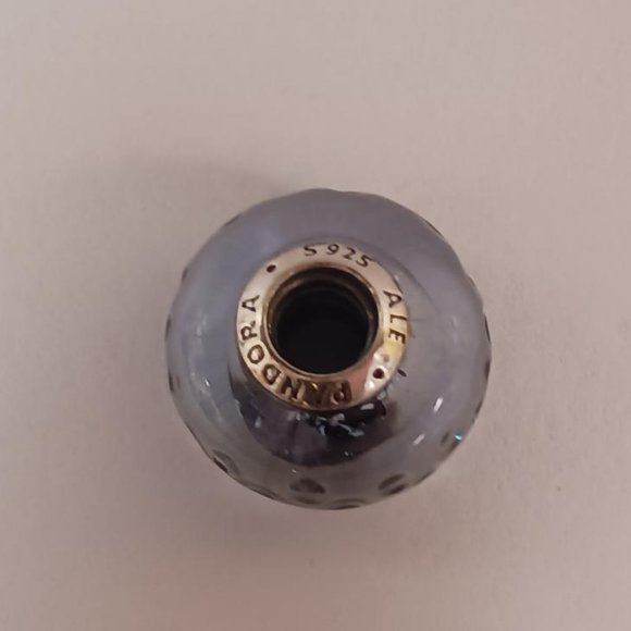 Pandora Wavy Dark Blue Murano Glass Ocean Charm - Picture 2 of 4